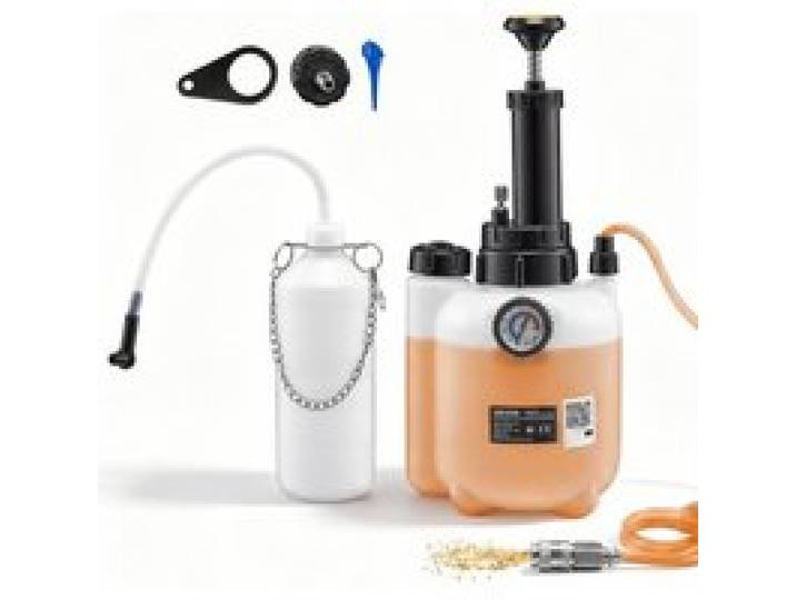 VEVOR Kit de Purge de Frein Manuel 3 L, Purgeur Liquide de Frein à Pression, avec Bouteille de Récupération 1 L et Adaptateur pour Maître-cylindre 43,2 mm, pour Plupart des Véhicules, Moto, Voiture