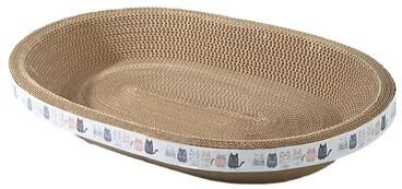 Inspired Living CozyCurve Corrugated Cat Scratcher Bed For Indoor Cats 43x26cm
