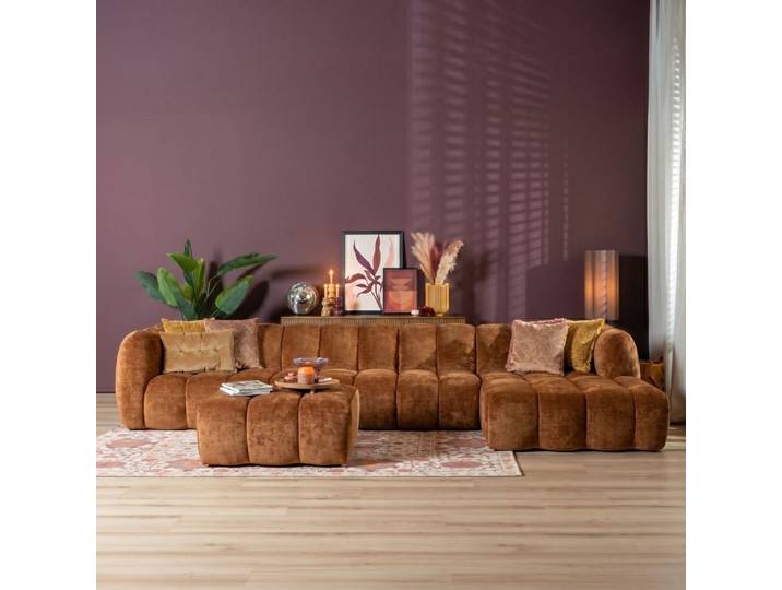 Bronx71 Ecksofa Luca XL Chenille kupfer rechts