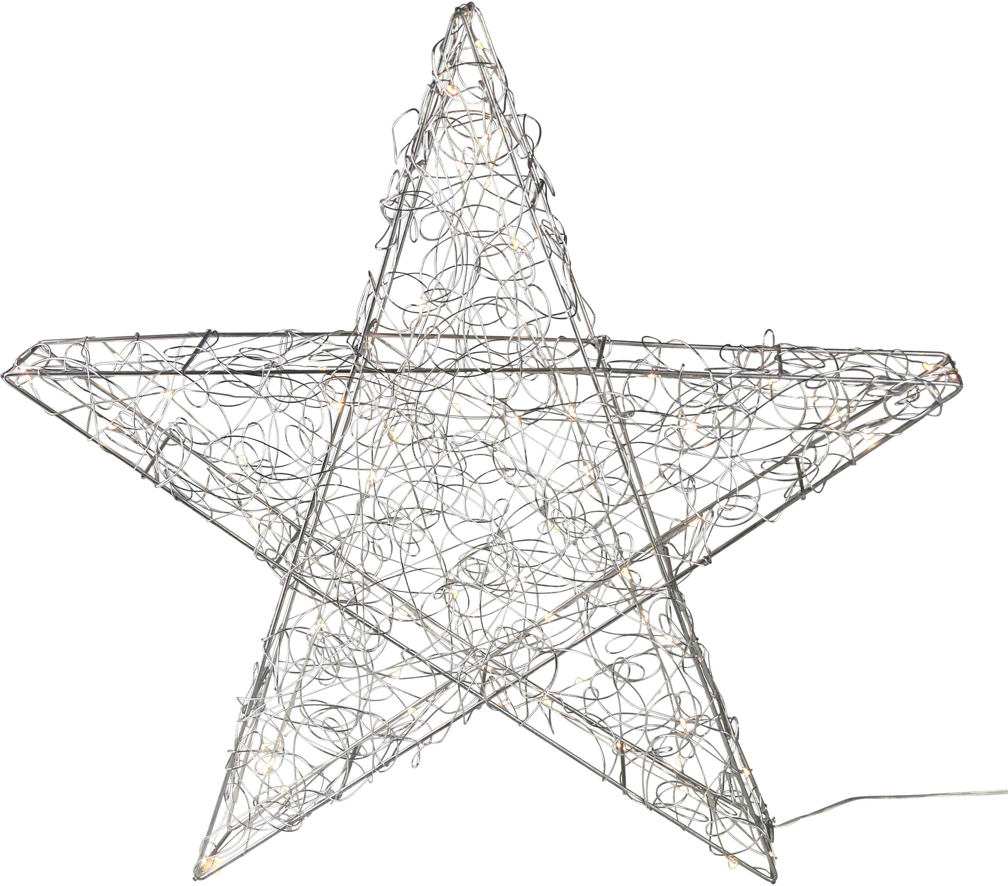 LED Stern AM DESIGN, silber (silberfarben), T:8cm Ø:55cm, Leuchten, LED Stern, Weihnachtsstern, Weihnachtsdeko aussen