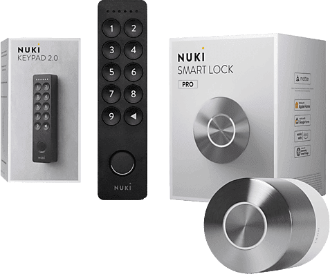 Cerradura electrónica - NUKI Smartlock Pro + Keypad 2, Wi‑Fi, 20 Huellas Digitales, Plata