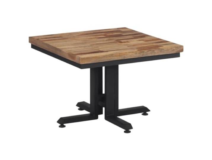 KDACVBMG Couchtisch, 55 x 55 x 40 cm, massives Teakholz Massives Teakholz, Eisenrahmen, breite stabile Basis, robuste Oberseite, Einzelstück, Wohnzimmer