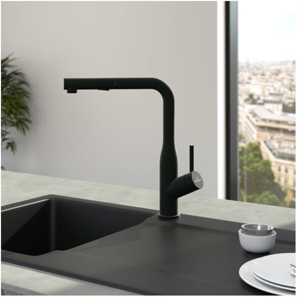 Villeroy und Boch Subway Style Shower Küchenarmatur 92850006 ausziehbar, matt Black