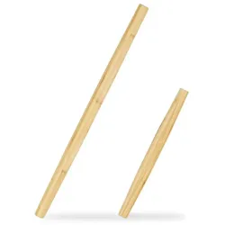 Relaxdays Teigroller Bambus 2er Set Hellbraun