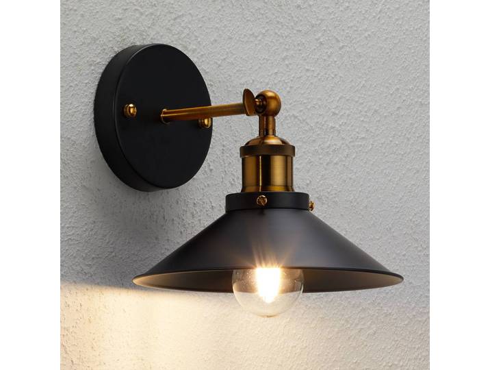 Globo Wandleuchte Viktor, dimmbar, schwarz, für Wohn- / Esszimmer, Aluminium, Industrielles Design