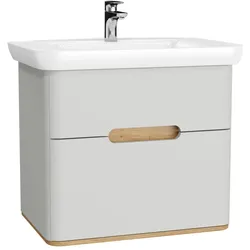VitrA Sento Set 78 cm Waschtisch + Unterschrank 2 Laden Hellgrau Matt,65989 65989