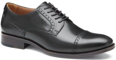 Johnston & Murphy Reeve Cap Toe - Mens 8 Black Oxford Shoes W