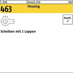 Scheibe DIN 463 m.2 Lappen 13 Messing 50 Stück