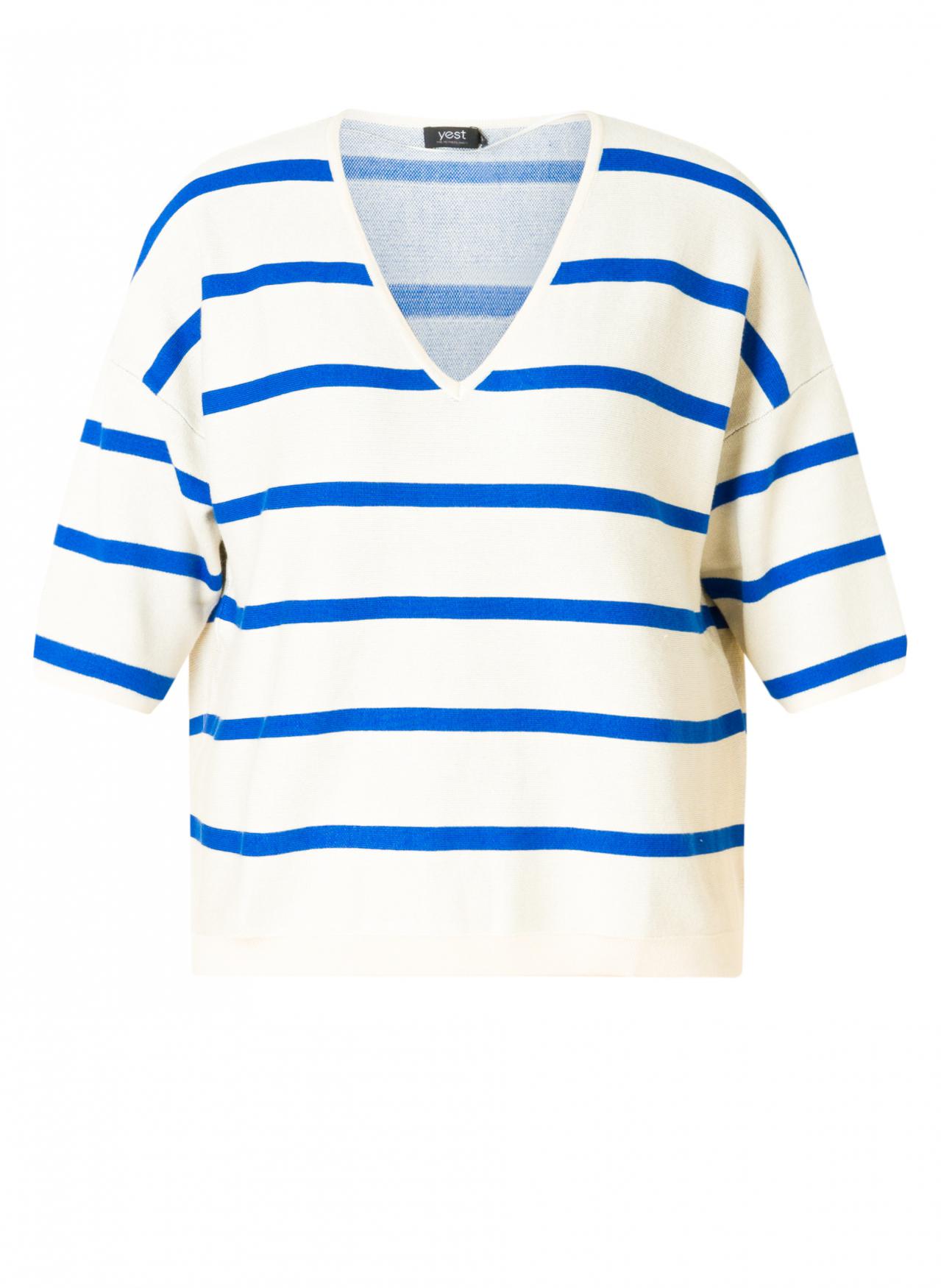 YEST CURVE Valentine Tops - Beige/Cobalt