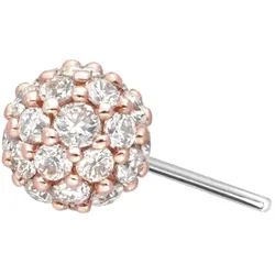 14 Karat Gold Aufsatz mit Titan Push Pin MULTI-MOISSANIT