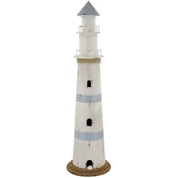 Chic Antique Leuchtturm mit LED und Timer, H61/Ø 17 cm ocean