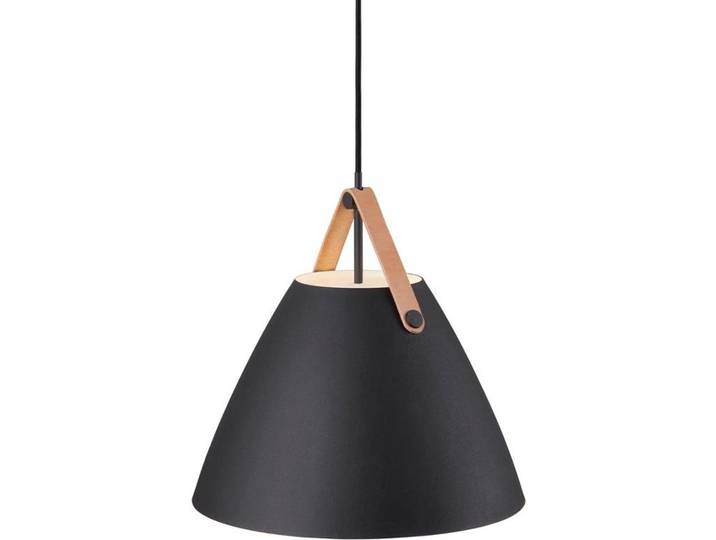 Lampe à suspendre Nordlux Strap 36 Noir Lampe à suspendre Bande de cuir noire et brune interchangeable