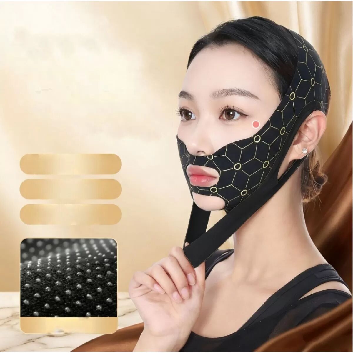 INF Masque de lifting V 4.0 antidérapant granulaire, compression double couche, lot de 2