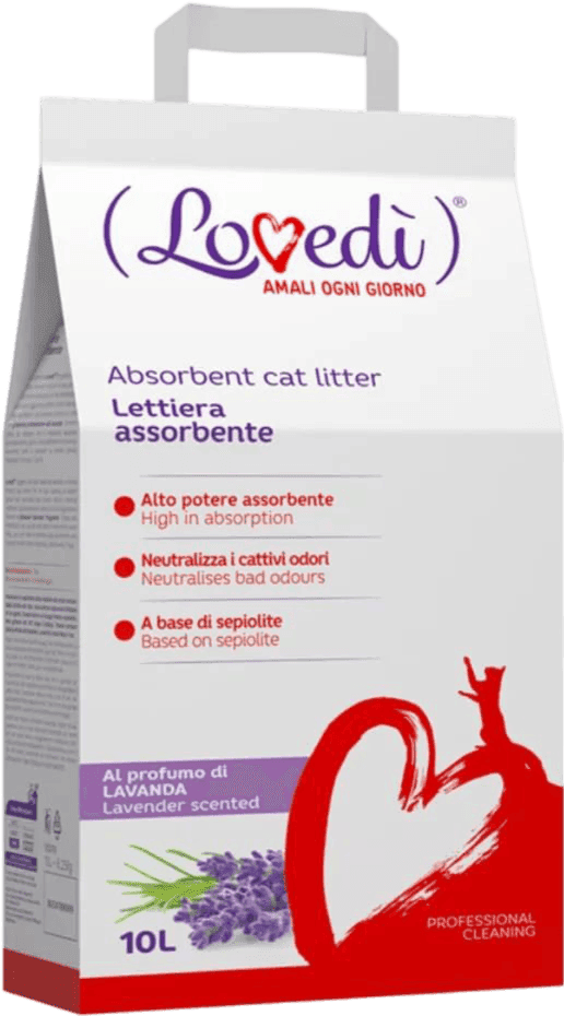 Kit Risparmio 3x10L Lovedi Lettiera Gatto Assorbente LAVANDA