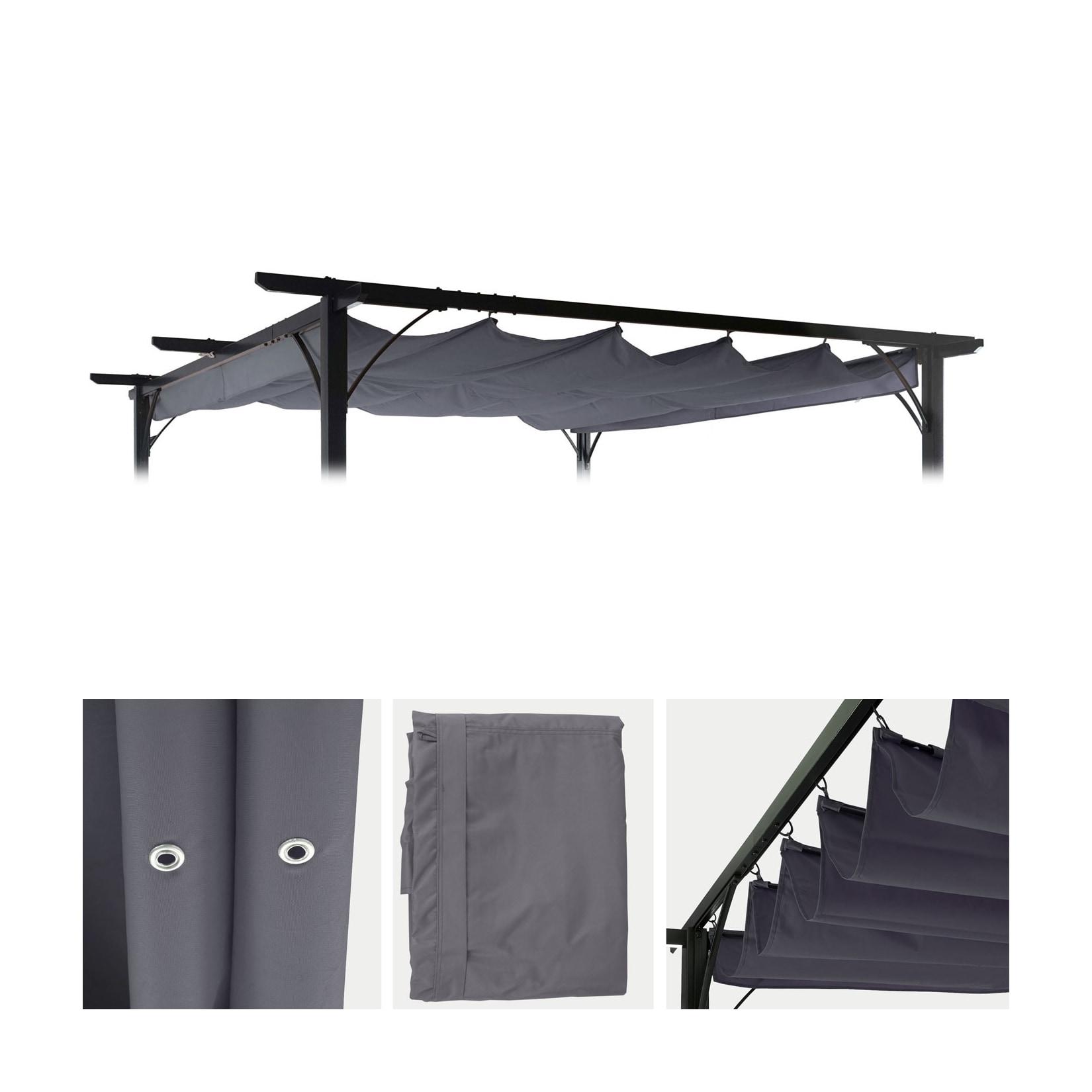 Ersatzbezug 320x250cm für Dach Pergola Pavillon MCW-C42 3x3m ~ grau