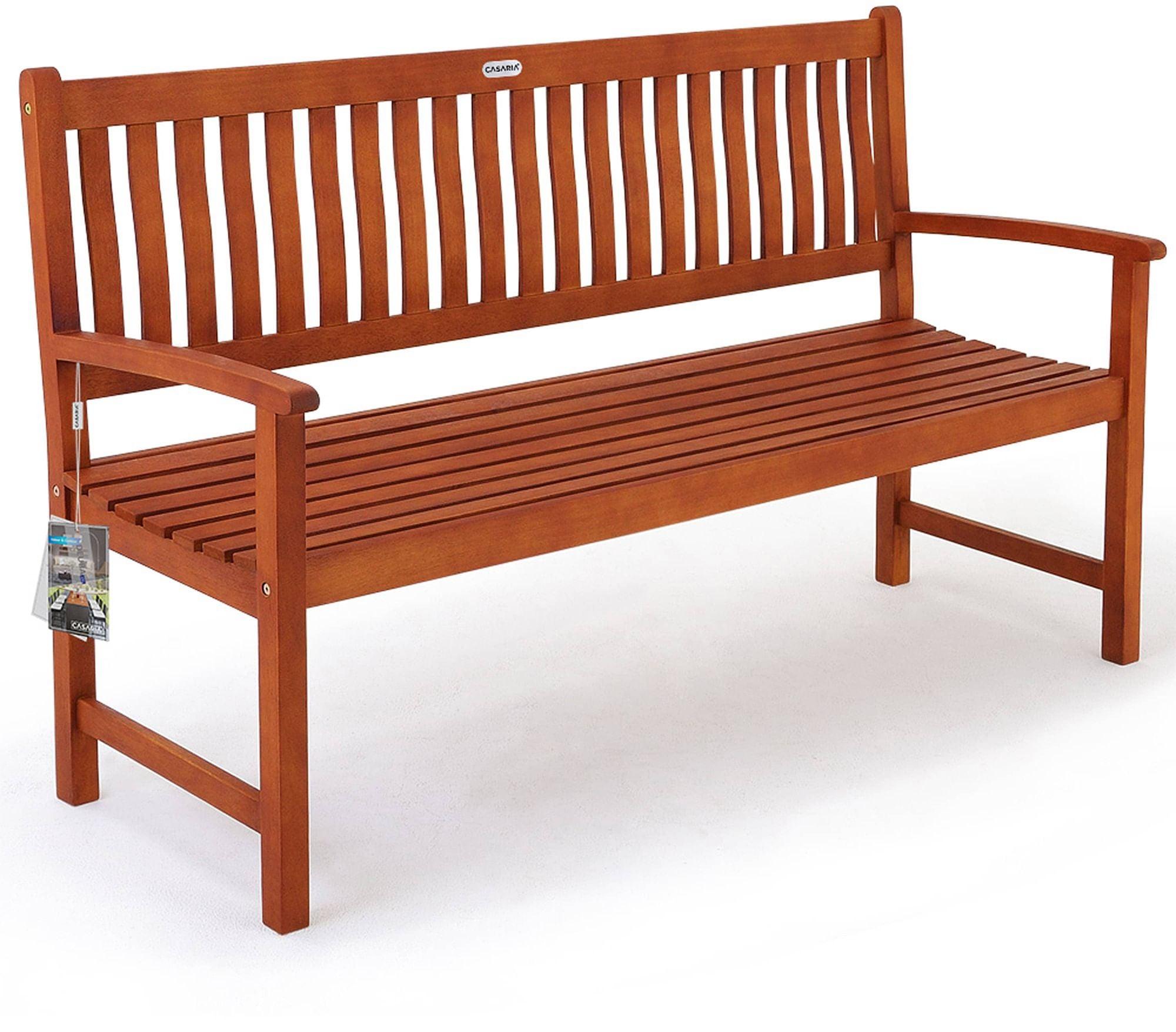 Gartenbank aus Eukalyptusholz, 152 x 55 x 90 cm,
