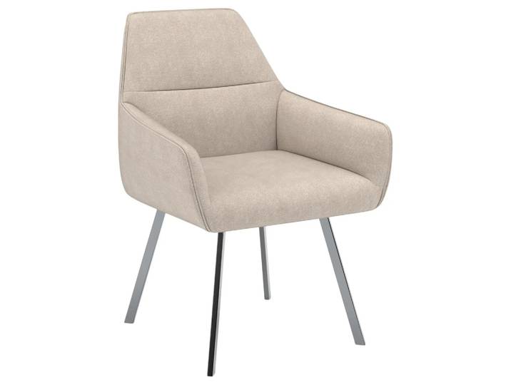 Stuhl Bellatrix - von UrbanDesign Drehfunktion, Fuss Stahl, Stoff Beige
