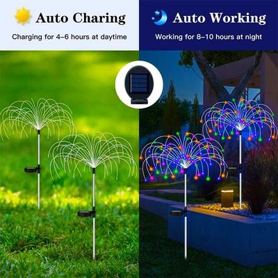 Uplifted Goods Solar Firework LED Garden Stake Lights warm 5pcs