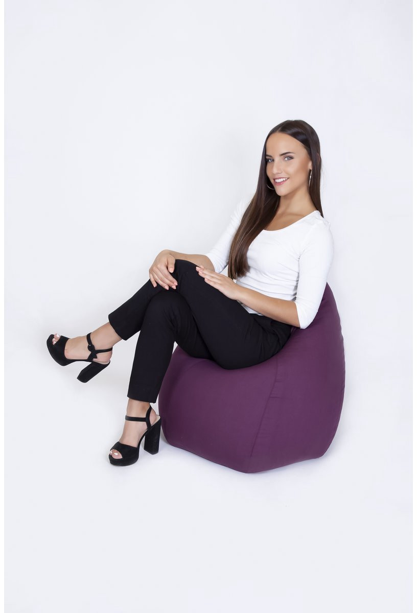 Sit On It Poire Zitzak van Katoen - Violet - Comfortabel en Duurzaam