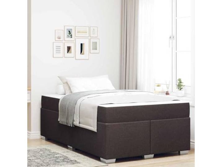 YUOTYRKTEJRSG Atmungsaktiver Stoffbezug Modernes Design 120x190 cm Braun Bettrahmen mit Matratze Dunkelbraun 120x190 Stoff Bettgestell mit Taschenfederkernmatratze Lattenrost Stabil Modernes Design