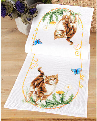 Stickläufer "Katze & Schmetterling"