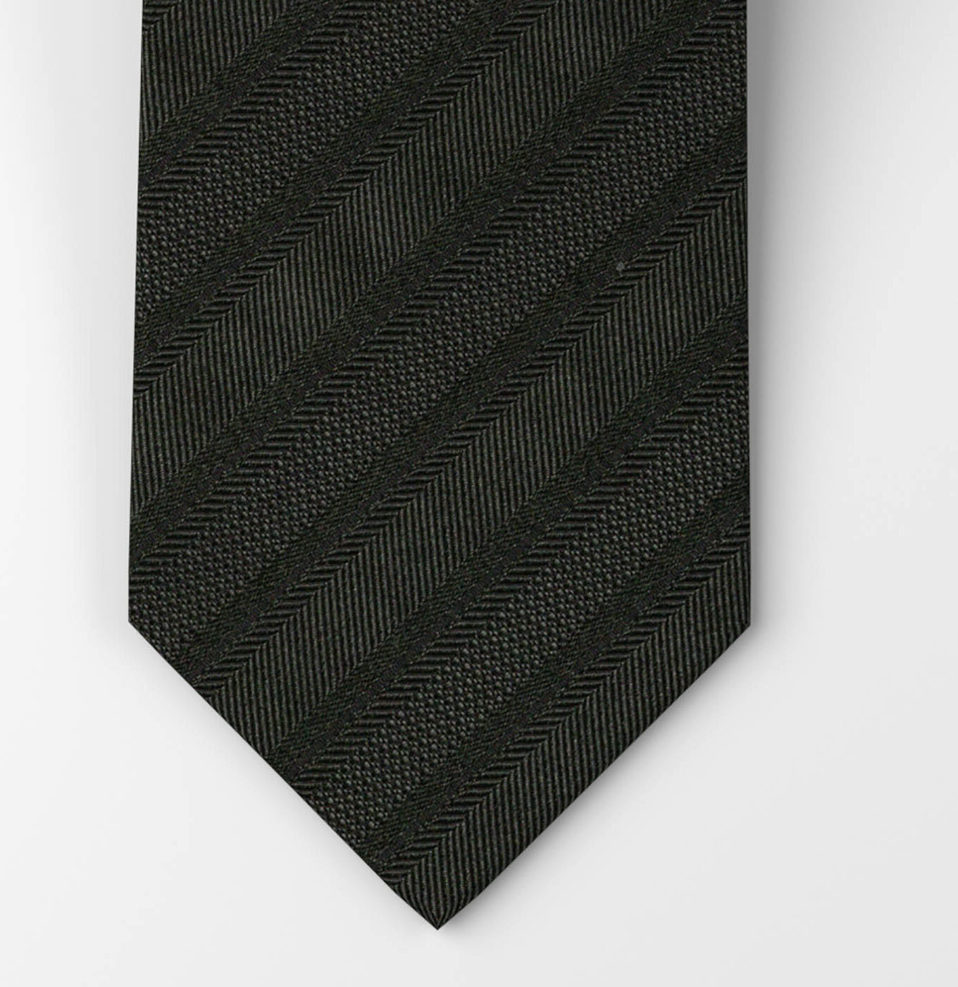 Krawatte OLYMP, Herren, schwarz (graugrün), Web, Seide, Krawatten Krawatte, 6,5 cm, reine Seide, gestreift graugrün Einheitsgröße