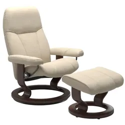 Stressless Sessel mit Hocker Consul Classic Leder Beige Batick Cream S (Small)