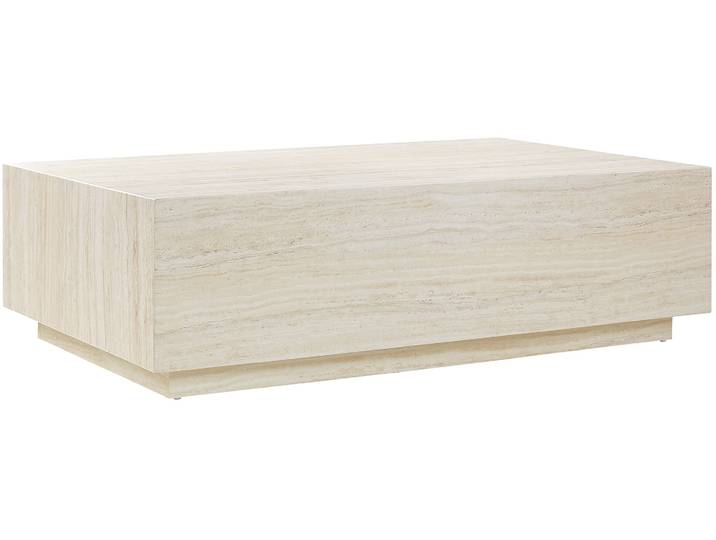Couchtisch SALESFEVER Almeria Beistelltisch: Stilvoller Tisch 120/75 cm , beige (travertin, optik), B:120cm H:35cm T:75cm, MDF, mit Melaminfolie überzogen, Tische, Couchtisch, Stilvoller, rechteckiger Tisch in edler Marmoroptik, 120x75cm