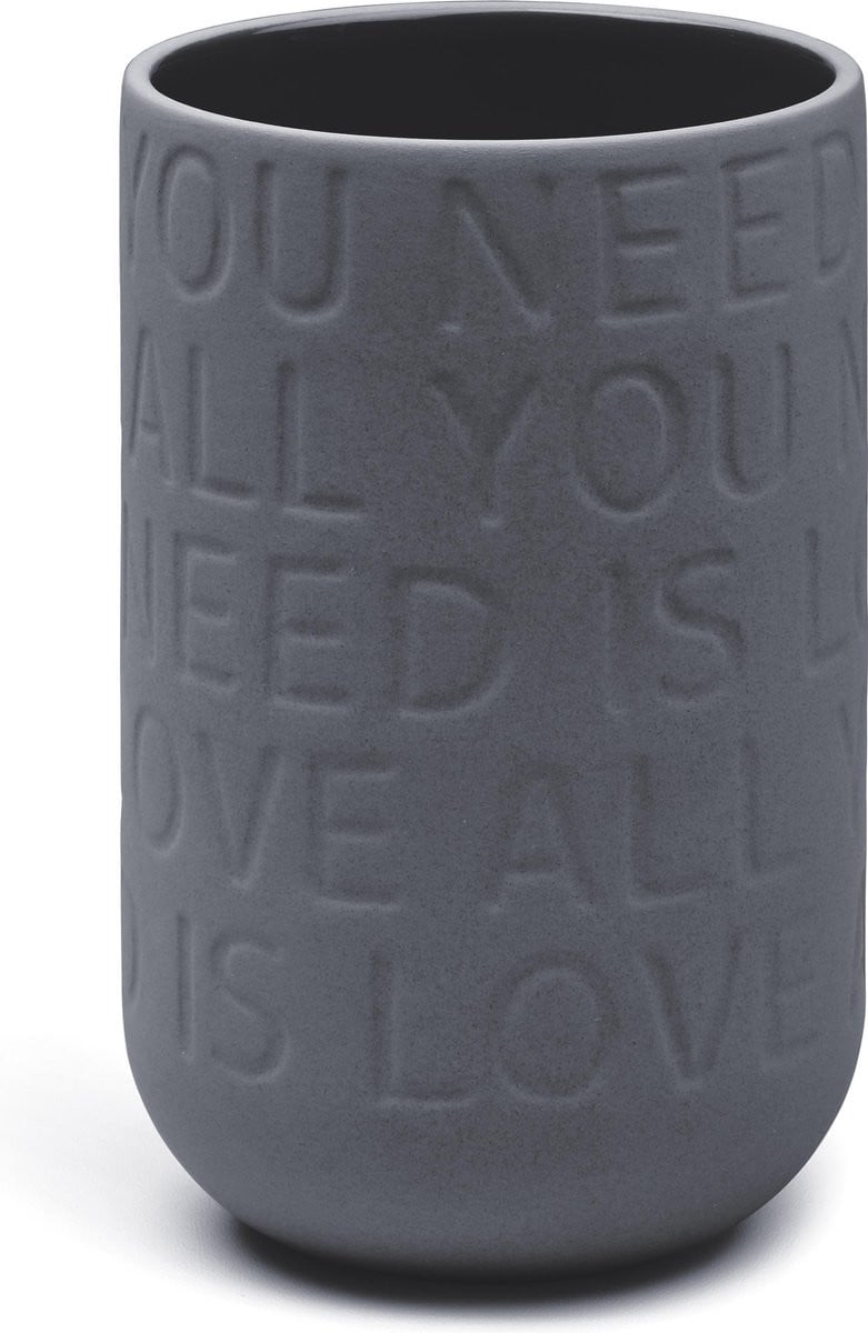 Kähler Love Song Vaas - Antraciet - Hoogte: 17 cm