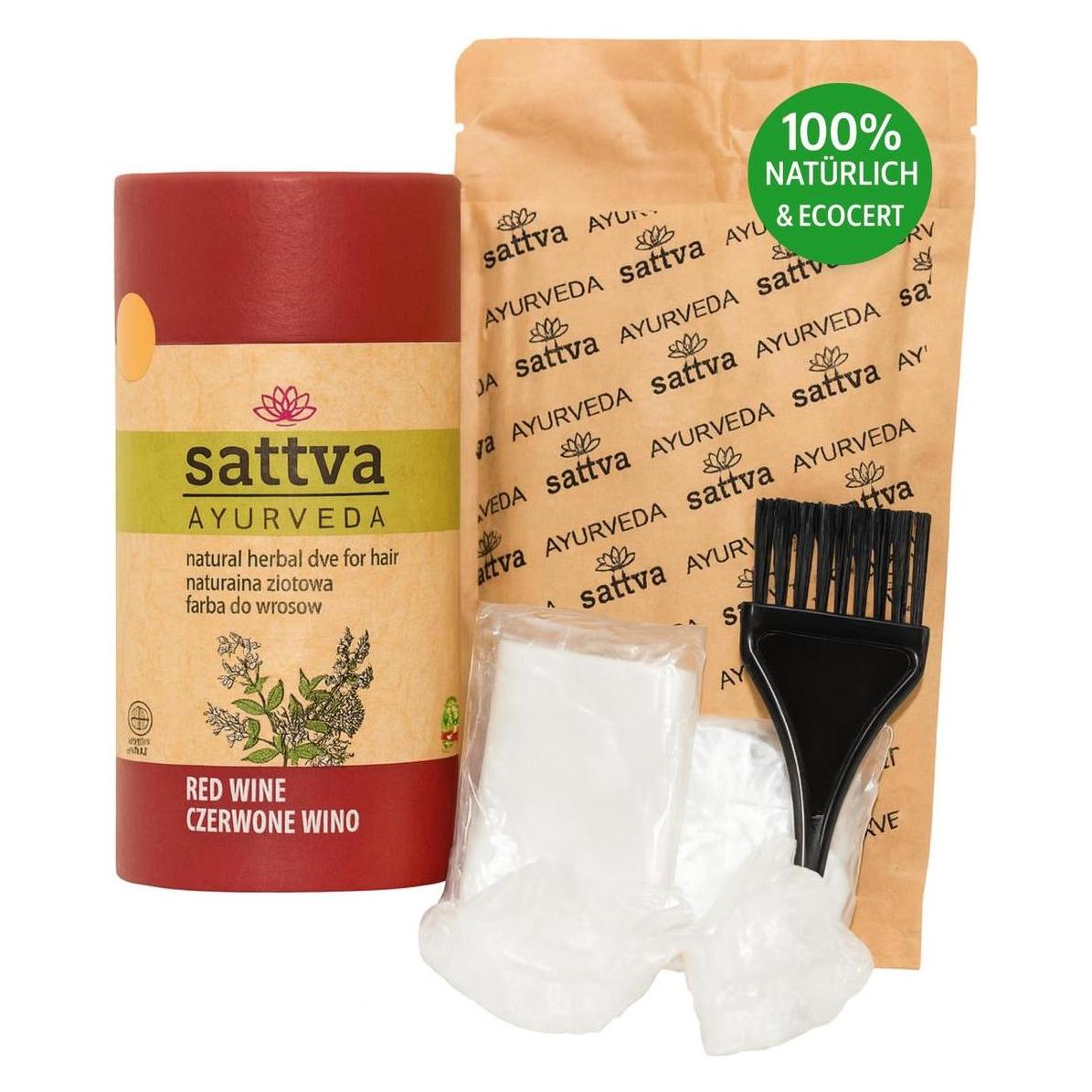 Sattva Ayurveda Sattva Natural Herbal Dye For Hair Natural Herbal Hair Dye Red Wine 150G (5903794185999)