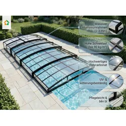 VORVERKAUF - Poolüberdachung "Aqualina" aus Aluminium, ca. 8,81 x 3,26 x 0,92 m