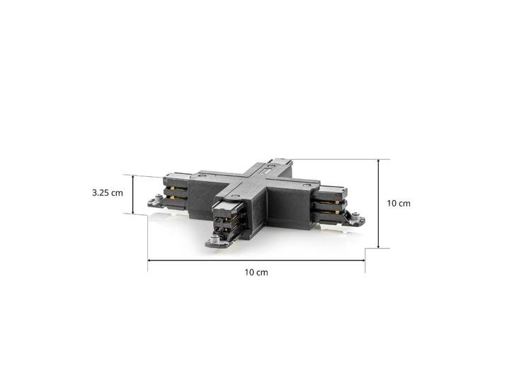GLOBAL X-Verbinder 3-Phasen Stromschiene Noa, schwarz Noa, schwarz, Aluminium
