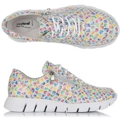 VITAFORM Damen-Sneaker echt Leder Fantasiedruck Leichtsohle