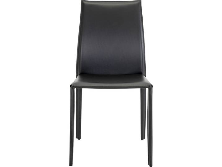 Stuhl Nihan Schwarz Recyceltes Leder/Metall