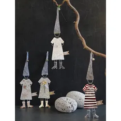 Weihnachtsanhänger Good old friends Draht, Pappe mehrfarbig, Designer Sarah Baumann, 5x20x0.3 cm