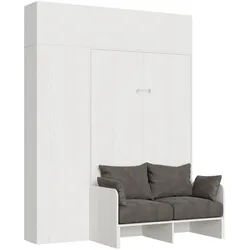 Itamoby Kentaro Esche weiß 120 Schlafsofa mit Säule - Oberlichtwandelement - ​​Oberlichtelement über Säule (ALESSIA 20) Klappbett