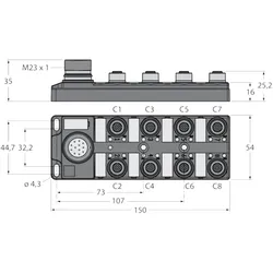 Turck Aktuator-/Sensor-Verteiler TB-8M12-5-CS19T
