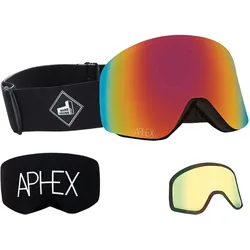 APHEX OXIA THE ONE EDITION Magnet Schneebrille 2027 black strap/revo red + Zusatzglas yellow