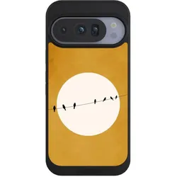 Nivocase Handyhülle für Google Pixel 10 Pro Hülle NIVOpure Case Schwarz Mond Nacht Vogel (Google Pixel 10 Pro), Smartphone Hülle, Schwarz