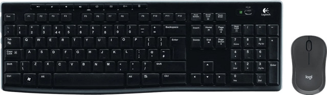 Logitech K270 Draadloos Toetsenbord QWERTY en Logitech M240 Silent Draadloze Muis Zwart