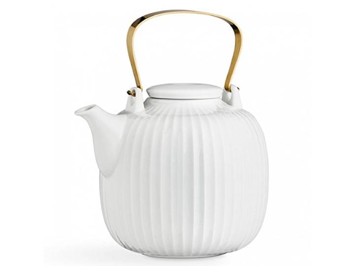 Kähler Teekanne 1,2 l Hammershøi legendäres Design Zeitlos für Tee, weiss