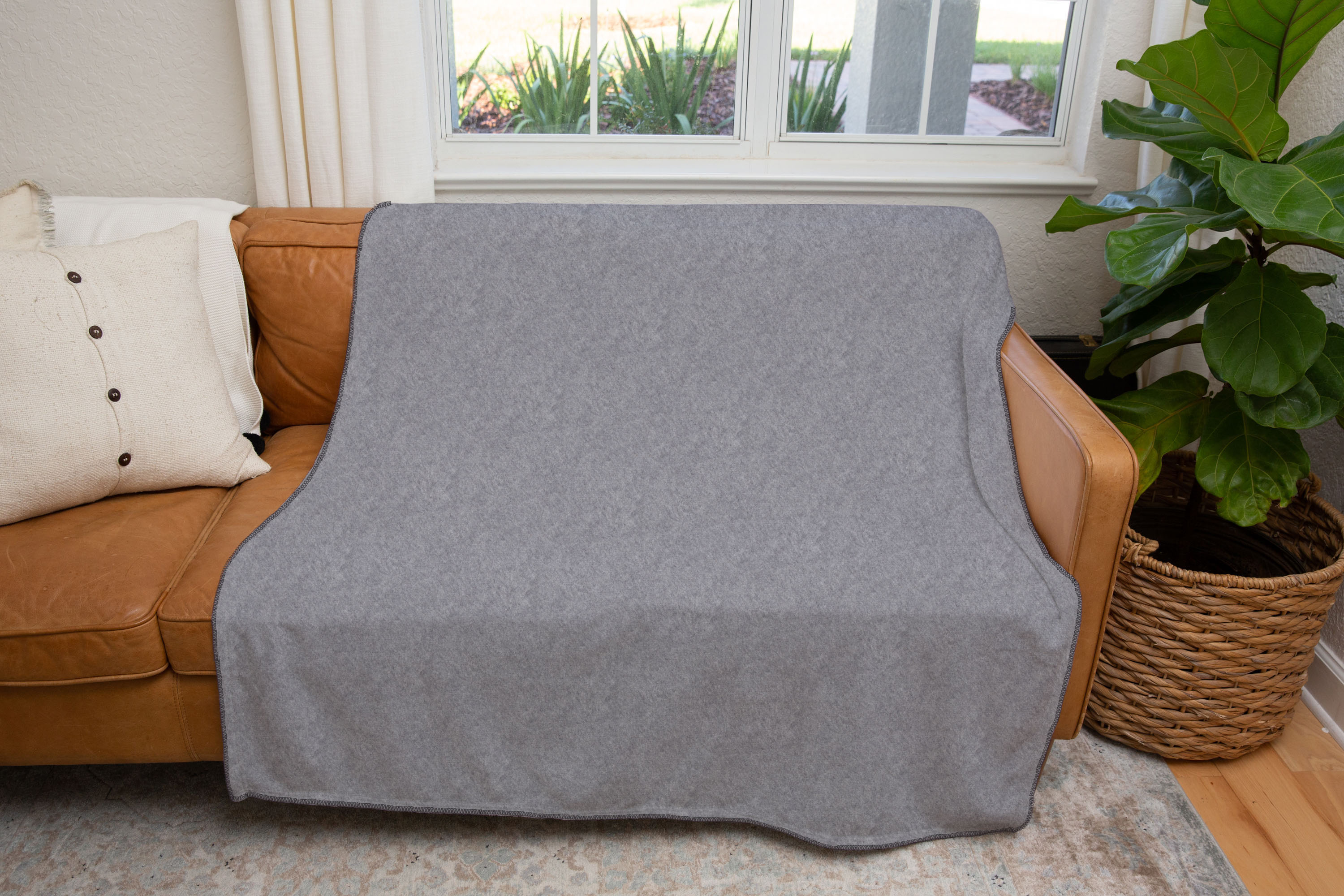 Wohndecke SETEX "Kuscheldecke", grau, B:150cm L:200cm, Baumwolle, Wohndecken, Wohndecke, mit Ziernaht in Melange-Optik, Kuscheldecke grau B/L: 150cm x 200cm