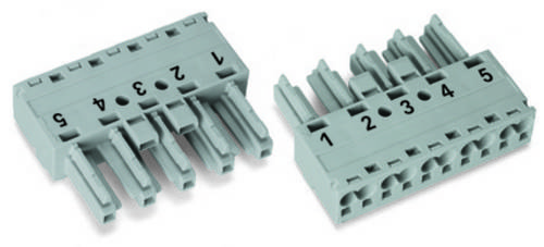 WAGO 770-1105 Netz-Steckverbinder WINSTA MIDI Buchse, gerade Gesamtpolzahl: 5 25A Blau 50St.