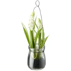 Hyazinthe in Glasvase   ¦ weiß ¦ Kunststoff,Glas,Metall ¦ Maße (cm): H: 21  Ø: 6.0