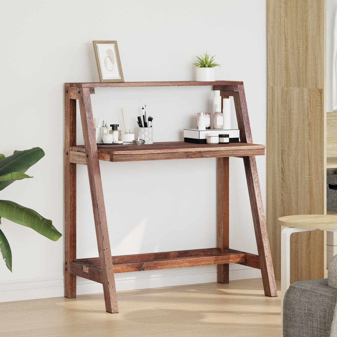 Lily Manor Leaning / Ladder Desk Brown 103cm H X 90cm W X 50cm D