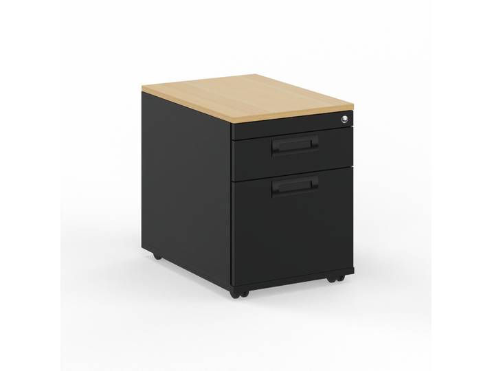 Rollcontainer Tradingzone GO Swiss Schwarz/Eiche, Neu - Perfekt für Unterlagen und Akten