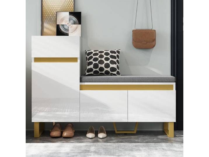 Armoire à chaussures de grande capacité pour L'entrée armoire de rangement à plusieurs niveaux armoire d'entrée minimaliste-blanc