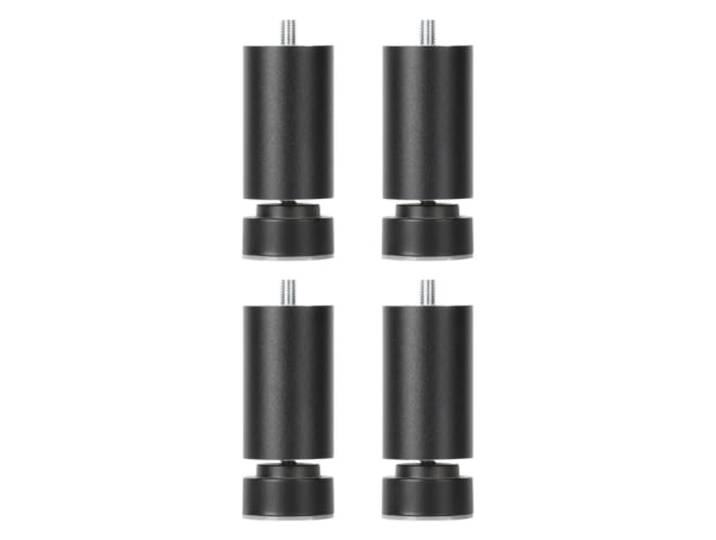KJBDQQH Verstellbare FüßE 4 Stück Sofabeine M10-Gewinde, Bettrahmen, Legierung, verstellbar, robuste Möbelstütze(Black 25cm)