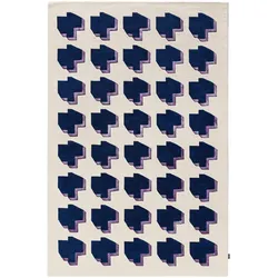 benuta Finest Kurzflor Teppich Keith Blau 160x230 cm - Moderner Kurzflor-Teppich für Wohnzimmer