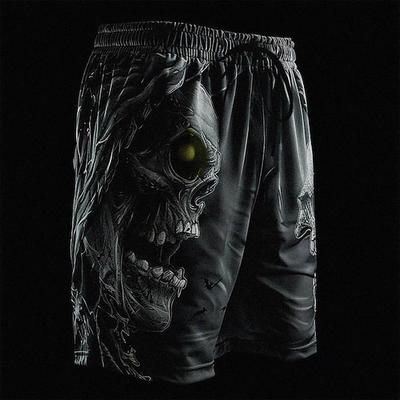 Herren Schädelkostüme Schwimmshorts Schwimmshorts Boardshorts mittlere Taille Fashion Streetwear Designer Freizeit Alltag Urlaub mit Kordelzug Tasche elastischem Bund Designer Kleidung